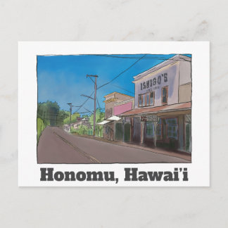 Historiska Hawaii Plantage Stad Honomu Nostalgisk Vykort