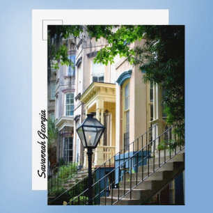 Historiska hem i Savannah Georgia Downtown Vykort