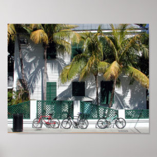 Historiska Key West Florida på kanfasaffischen Poster