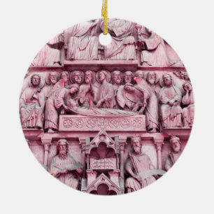 Historiska, kristna skulpturer Notre Dame Paris Julgransprydnad Keramik