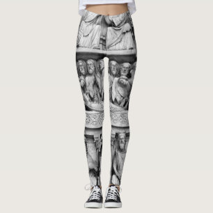 Historiska, kristna skulpturer Notre Dame Paris Leggings