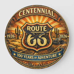Historiska Mother Road Solnedgång Centennial Urtsk Stor Klocka