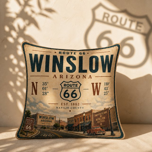 Historiska Route 66 Winslow Comfort Kudde (Skapare uppladdad)