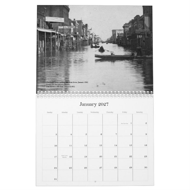 Historiska Sacramento, 1850s - 1890s Kalender (Jan 2027)