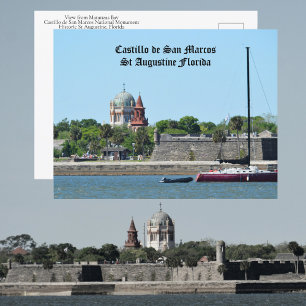 Historiska St Augustine FL Castillo de San Marcos Vykort