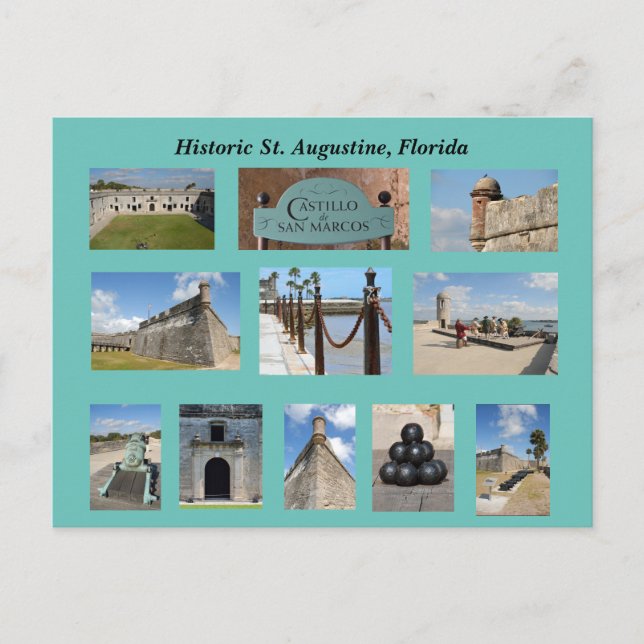 Historiska St. Augustine, Florida Vykort (Framsida)