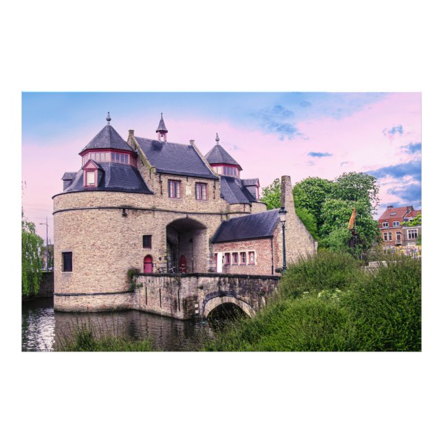 Historiska staden grind i Brygge Fototryck (Framsidan)