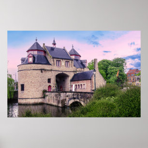 Historiska staden grind i Brygge Poster