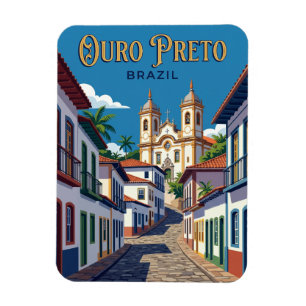 Historiska staden Ouro Preto Brasilien Magnet
