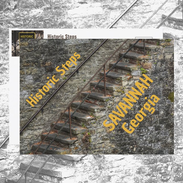 Historiska steg i Savannah Georgia Fotografisk Vykort (Skapare uppladdad)