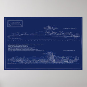 Historiska ubåten Croakers ritning Poster