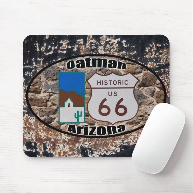 Historiska US Route 66 Oatman Arizona Musmatta (Med mus)