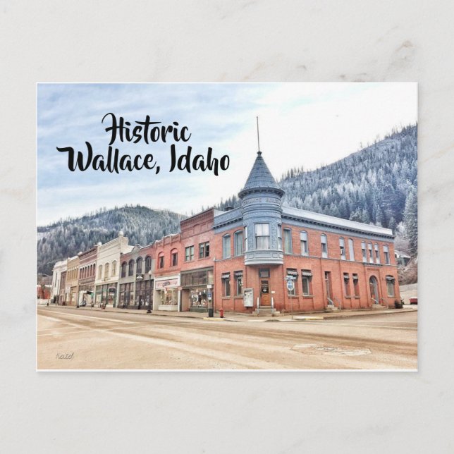 Historiska Wallace Idaho Vykort (Framsida)