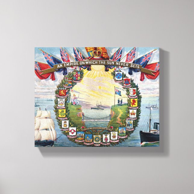 Historiskt, alla Vapensköldar av brittiska kolonie Canvastryck (Framsida)