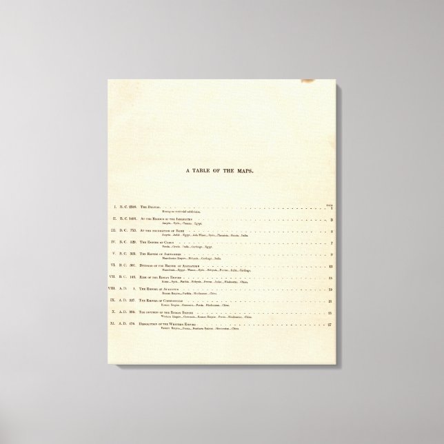 Historiskt atlasindex 1828 AD Canvastryck (Framsida)