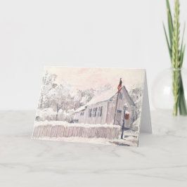 Historiskt Bethabara-kyrkans julkort i Snö Kort