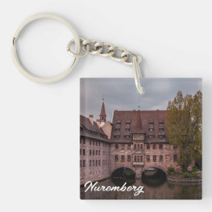 Historiskt byggnad vid solnedgången i Nürnberg, Ty