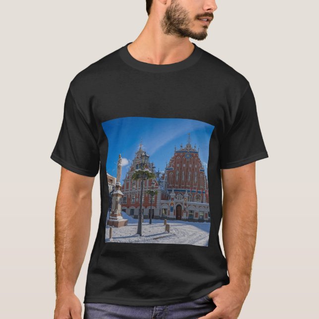 Historiskt centrum i Riga, Lettland T Shirt (Framsida)