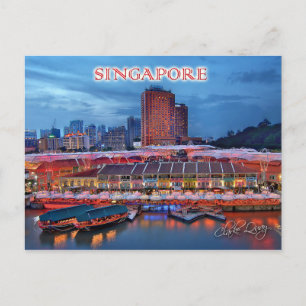 Historiskt Clarke Quay i Singapore Vykort