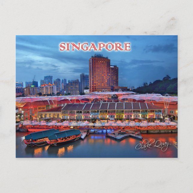 Historiskt Clarke Quay i Singapore Vykort (Framsida)