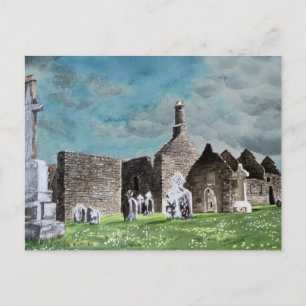 Historiskt clonmacisy Celtic Cemetery Scene Vykort
