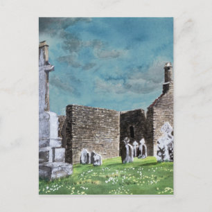 Historiskt clonmacisy Celtic Cemetery Scene Vykort