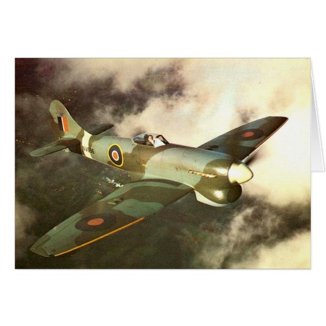 Historiskt flygplan för krigstid WW2 i flyg Hälsningskort (Framsidan Horizontal)