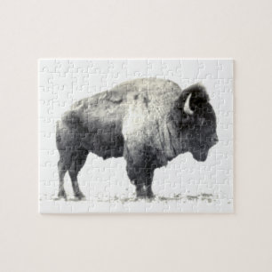 Historiskt fotografi av American Bison Pussel
