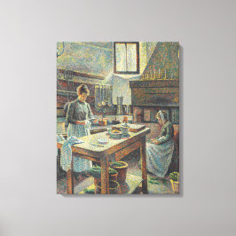 Historiskt Fransk Kitchen (av Maximilien Luce) Canvastryck