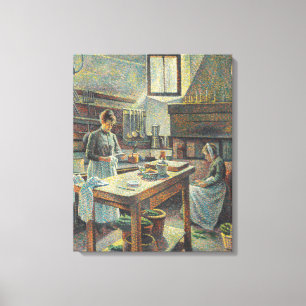 Historiskt Fransk Kitchen (av Maximilien Luce) Canvastryck