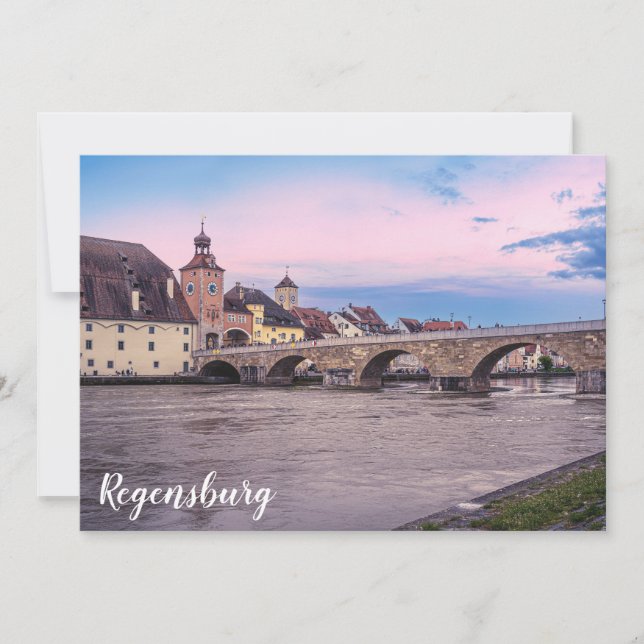 Historiskt gammal stad i Regensburg, Tyskland (Framsida)