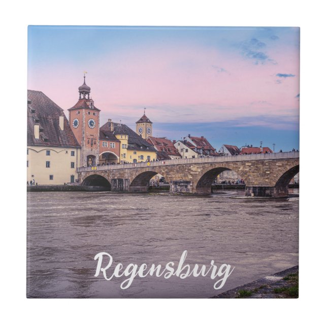 Historiskt gammal stad i Regensburg, Tyskland Kakelplatta (Framsidan)