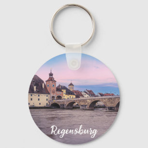 Historiskt gammal stad i Regensburg, Tyskland Nyckelring