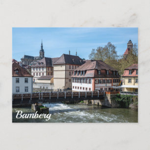 Historiskt gammal stad och flod i Bamberg, Tysklan Vykort