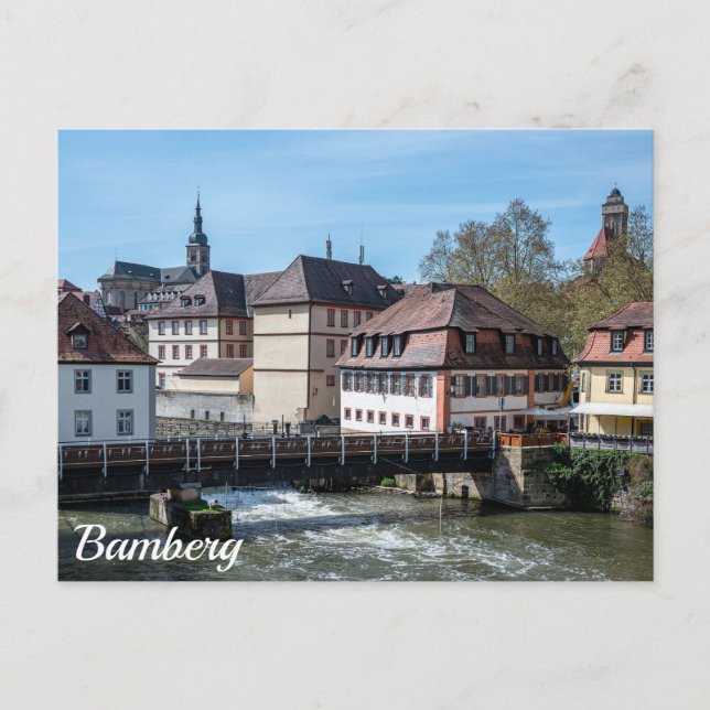Historiskt gammal stad och flod i Bamberg, Tysklan Vykort (Framsida)
