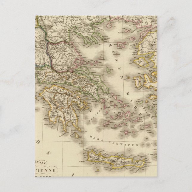 Historiskt Grekland, Parisatlas karta Vykort (Framsida)