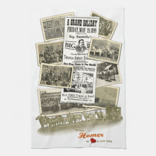 Historiskt Homer NY Sig Sautelle Circus Towel Kökshandduk
