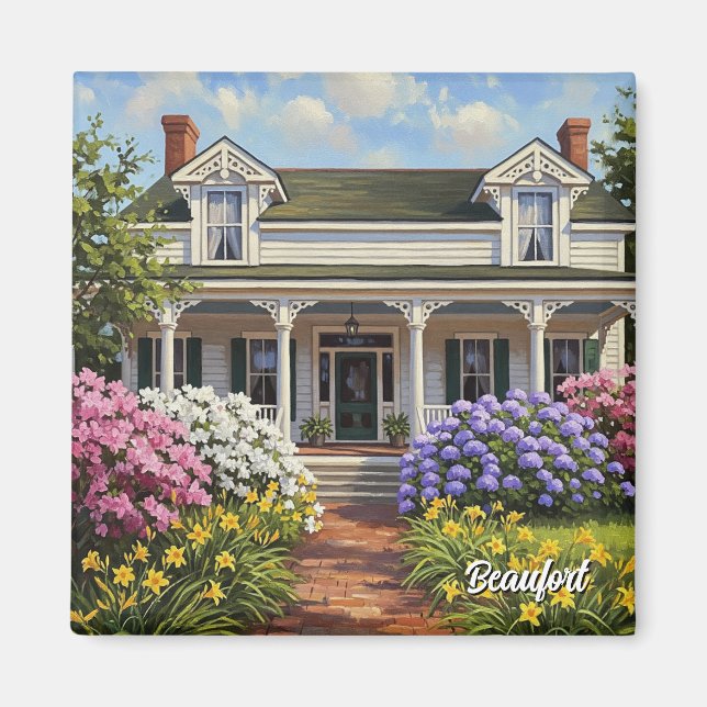 Historiskt hus i Beaufort North Carolina Magnet (Framsidan)