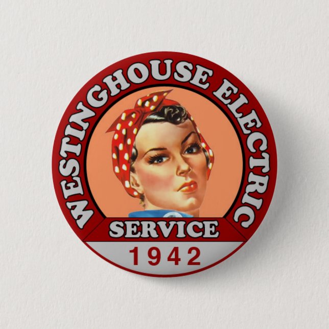 Historiskt inspirerad Rosie Riveter Badge Pin Knapp (Framsida)