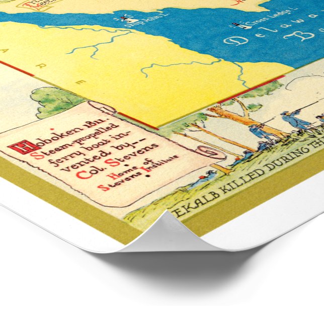 Historiskt Karta i New jersey Poster (Hörn)