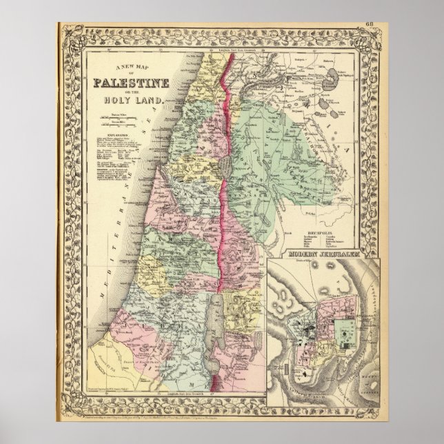 Historiskt Palestina Poster (Framsidan)