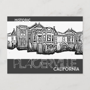 Historiskt placerville i Kaliforniens gamla vykort