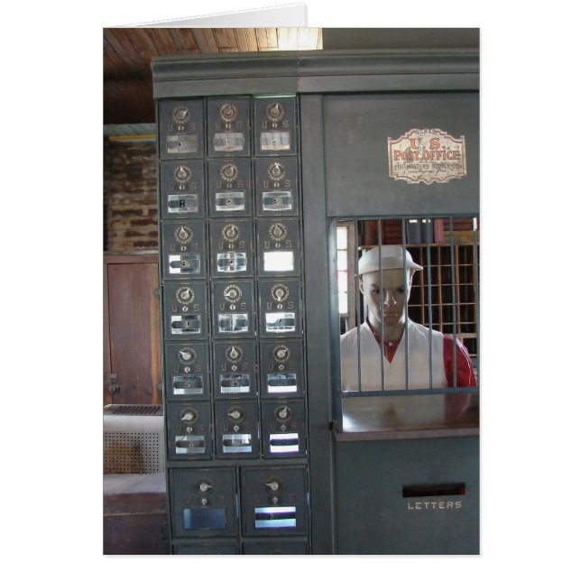 Historiskt postkontor hälsningskort (Framsidan)