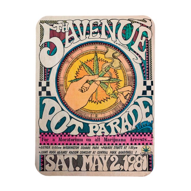 Historiskt : Pot Parad Ogräs Poster Magnet (Vertikal)