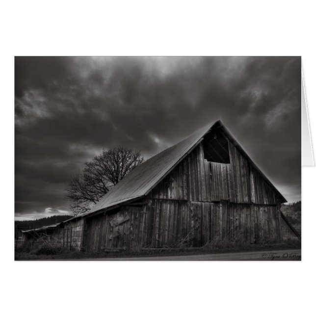 Historiskt Rustic Land Barn Card Hälsningskort (Framsidan Horizontal)