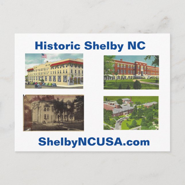 Historiskt Shelby NC vykort (Framsida)