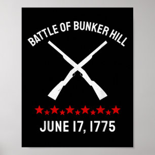 Historiskt slag mot Bunker Backe Revolutionary Kri Poster