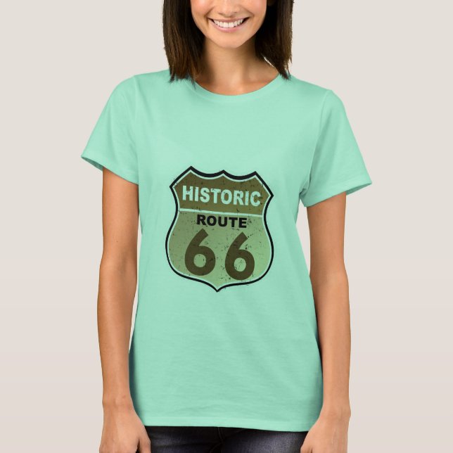 Historiskt vägtecken 66 t-shirt (Framsida)
