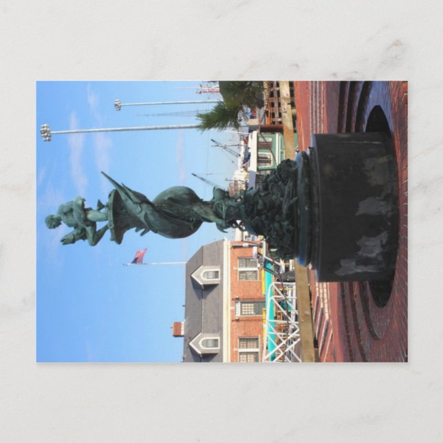 Historiskt Vatten Fontän - Massachusetts Postcard Vykort (Framsida)