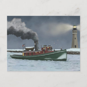 Historiskt vykort för Buffalo Tugboat och Lighthou